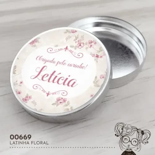 Latinha Adesivada Floral - 00669