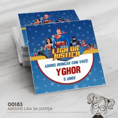 Adesivo Quadrado Liga da Justiça - 00183