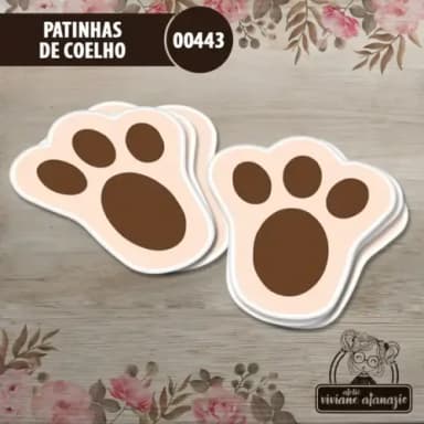 Patinhas de Coelho 5,5cm - Kit c/ 30 Unid