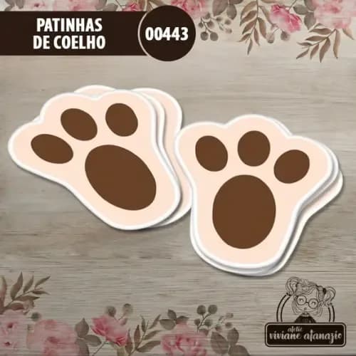 Patinhas de Coelho 5,5cm - Kit c/ 30 Unid
