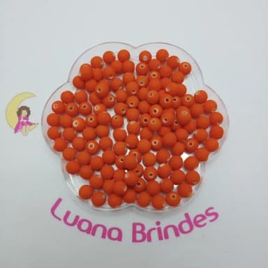Bolinha Emborrachada Laranja 8mm Pct 100 Unidades