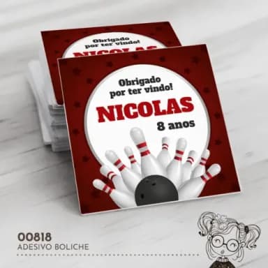 Adesivo Quadrado Boliche - 00818