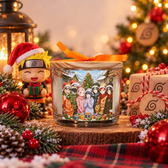 Vela Aromática no Copo Personalizada Natal Naruto - Trabalhamos com outros temas - Informar  tema no chat