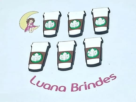 Aplique Starbucks Emborrachado Pacote com 6 Unidades