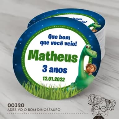 Adesivo Redondo o Bom Dinossauro - 00320