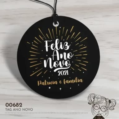 Tag Redonda Feliz Ano Novo - 00682