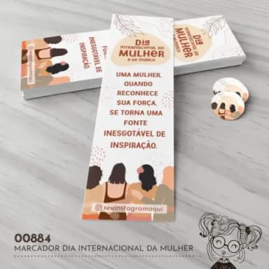 Marcador de Livro Dia Internacional da Mulher - 00884