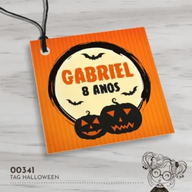 Tag Quadrada Halloween - 00341