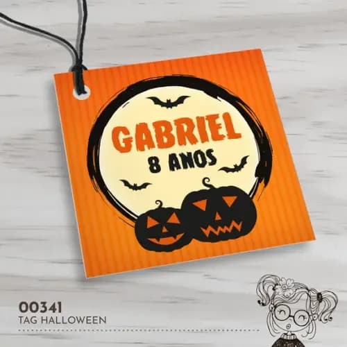 Tag Quadrada Halloween - 00341
