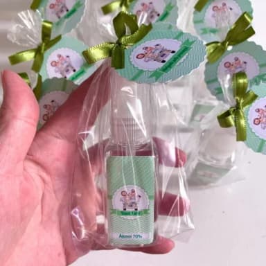 Álcool 70% Safari verde Lembrancinha Maternidade