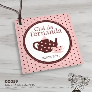 Tag Quadrada Chá de Cozinha - 00059