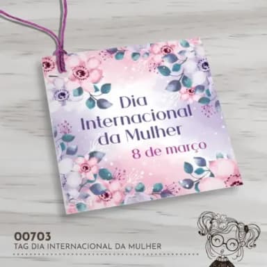 Tag Quadrada Dia Internacional da Mulher - 00703