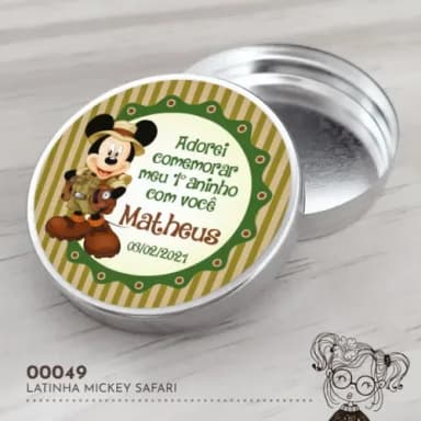 Latinha Adesivada Mickey Safari - 00049