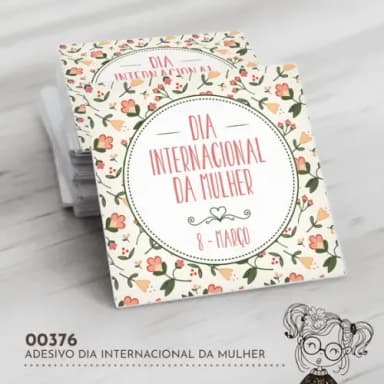 Adesivo Quadrado Dia Internacional Mulher - 00376