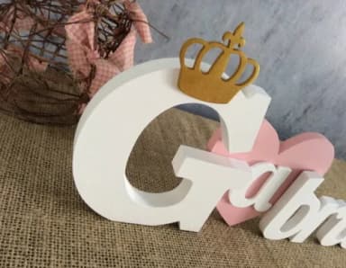 Letras Decorativas com Coroa e Coração