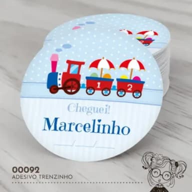 Adesivo Redondo Trenzinho - 00092