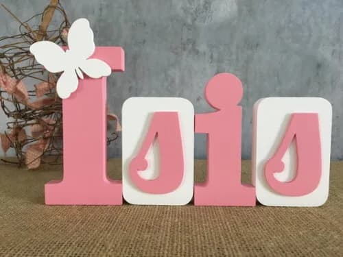 Letras de mdf -nomes Blocos Borboleta