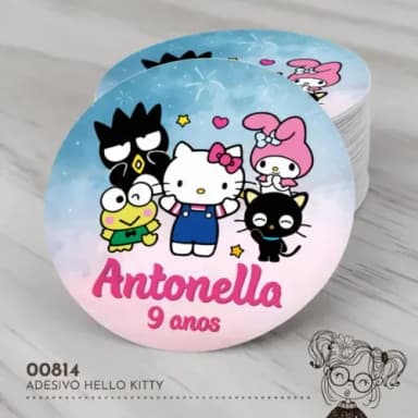 Adesivo Redondo Hello Kitty - 00814