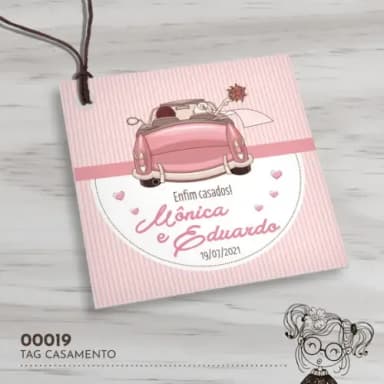 Tag Quadrada Casamento - 00019