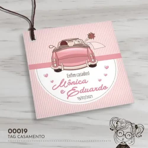Tag Quadrada Casamento - 00019