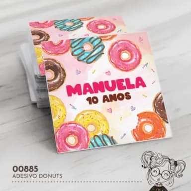 Adesivo Quadrado Donuts - 00885
