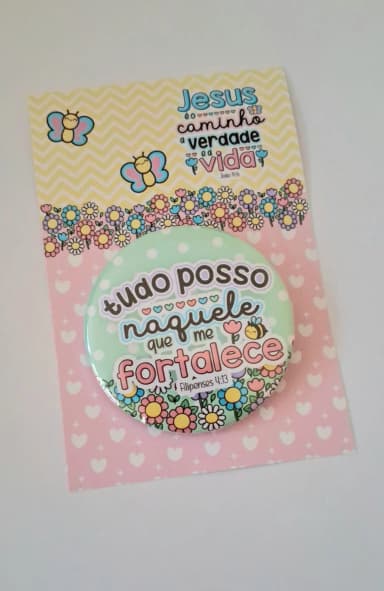 Botton cristão para lembrancinha