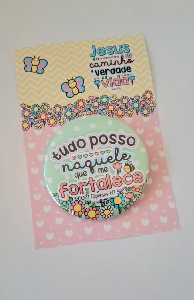 Botton cristão para lembrancinha