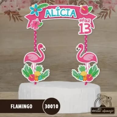 Topo de Bolo Flamingo - 30010