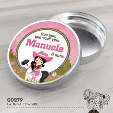 Latinha Adesivada Cowgirl - 00279