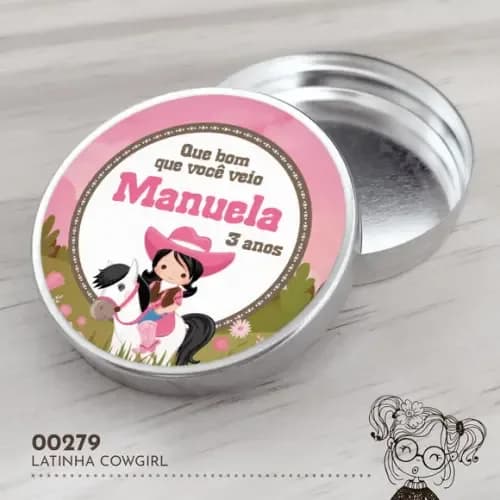 Latinha Adesivada Cowgirl - 00279