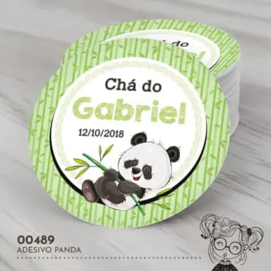 Adesivo Redondo Panda - 00489