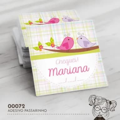 Adesivo Quadrado Passarinhos - 00072