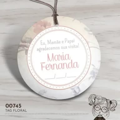 Tag Redonda Floral - 00745