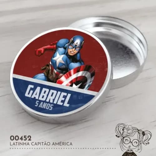 Latinha Adesivada Capitão América - 00452