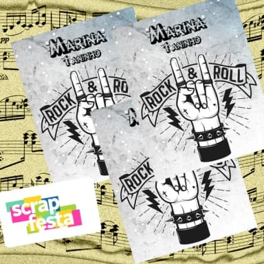 Adesivo Personalizado Retangular 4x5 Rock'n Roll