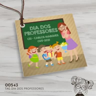 Tag Quadrada Dia dos Professores - 00543