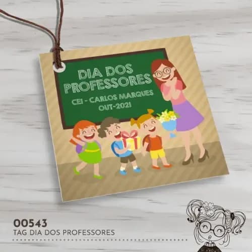 Tag Quadrada Dia dos Professores - 00543
