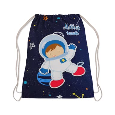 Mochilinha Personalizada para lembrancinhas do Astronauta