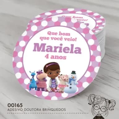 Adesivo Redondo Doutora Brinquedos - 00165