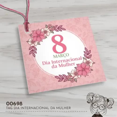 Tag Quadrada Dia Internacional da Mulher - 00698