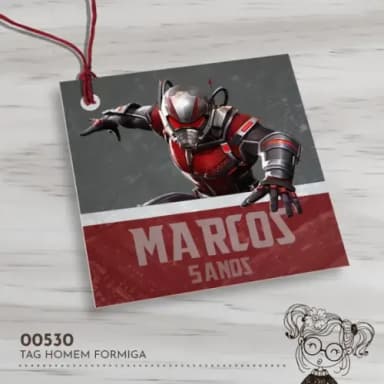 Tag Quadrada Homem Formiga - 00530