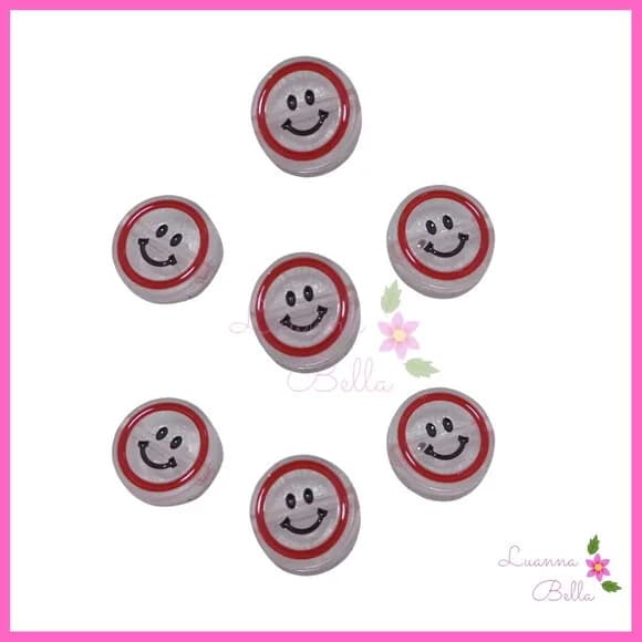 Carinha Feliz Translucida c/furo Passante -Pct c/6 Unidades