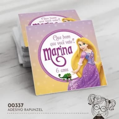 Adesivo Quadrado Rapunzel - 00337