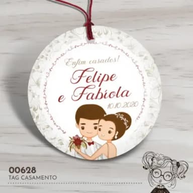 Tag Redonda Casamento - 00628