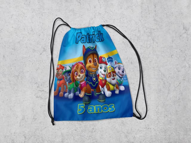 Mochilinha Personalizada para lembrancinhas Patulha Canina