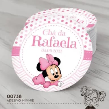 Adesivo Redondo Minnie Baby - 00738