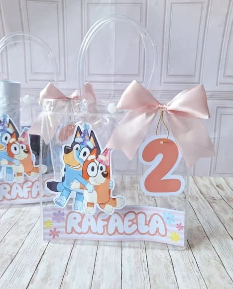 Sacolinha Transparente Luxo Festa Infantil Personalizada