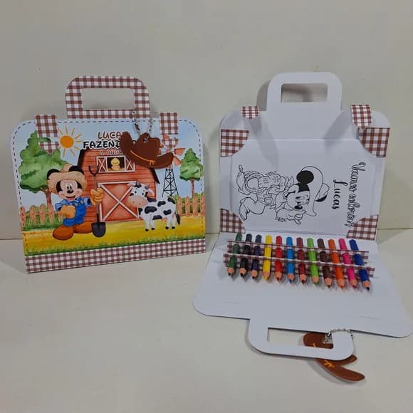 Kit Pintura na Maletinha Personalizada - Mickey Fazendeiro