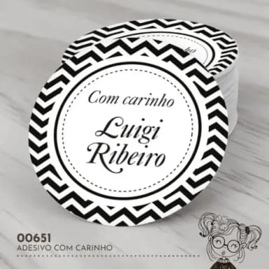 Adesivo Redondo com Carinho - 00651