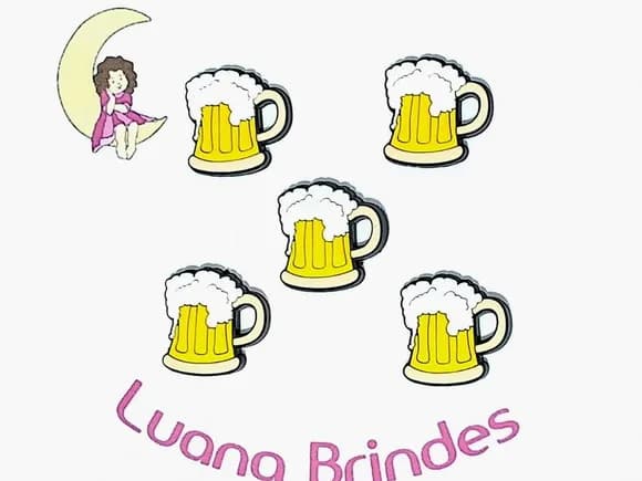 Aplique Copo de Chopp Emborrachado Pacote com 6 Unidades
